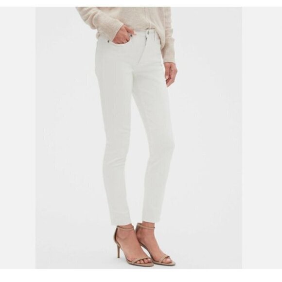 Banana Republic Mid Rise Sculpt Skinny Jeans Stay White Size 6/28 PETITE RT$90 - Picture 3 of 6